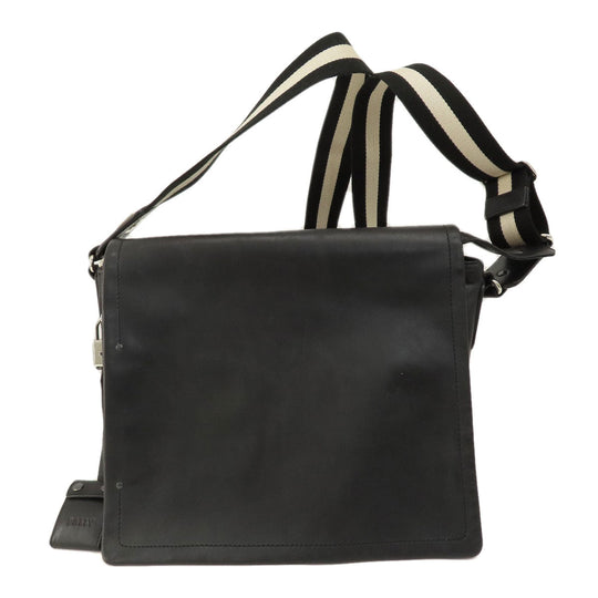 BALLY Shoulder Bag leather black Long shoulder mens(Unisex) Used Authentic