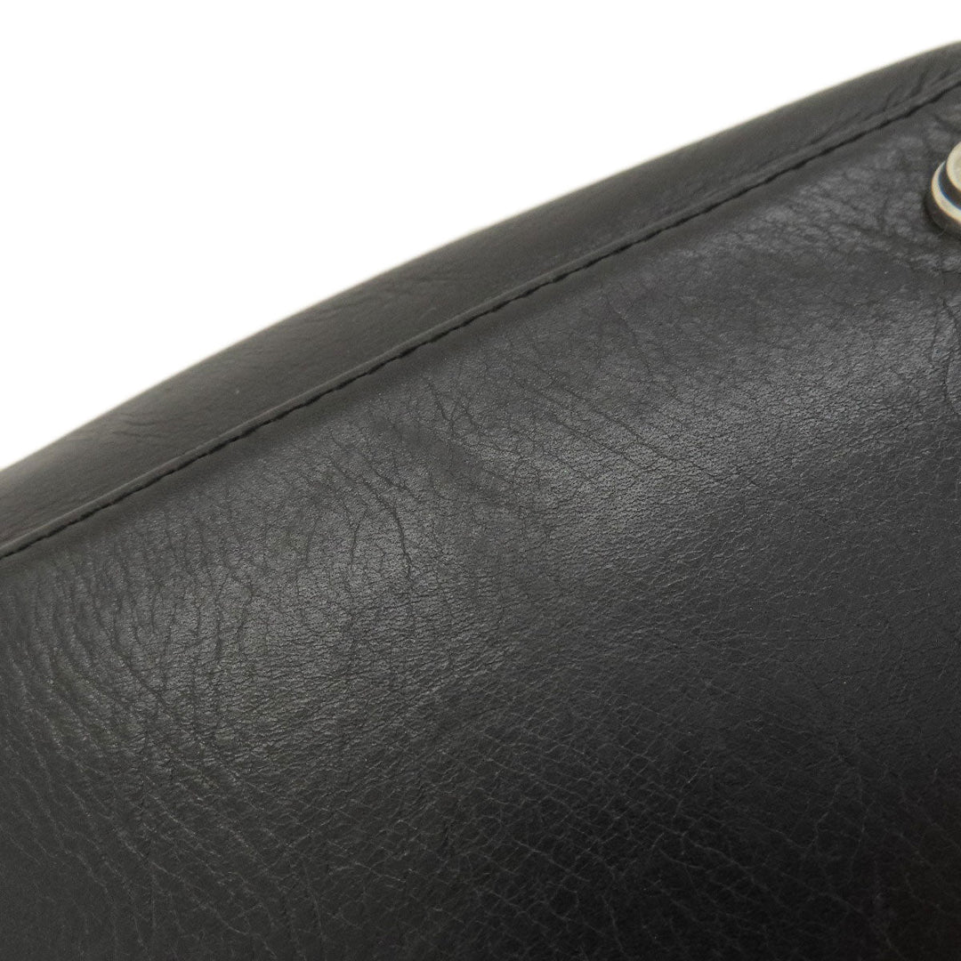 BALLY Shoulder Bag leather black Long shoulder mens(Unisex) Used Authentic