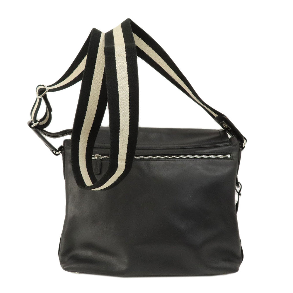 BALLY Shoulder Bag leather black Long shoulder mens(Unisex) Used Authentic