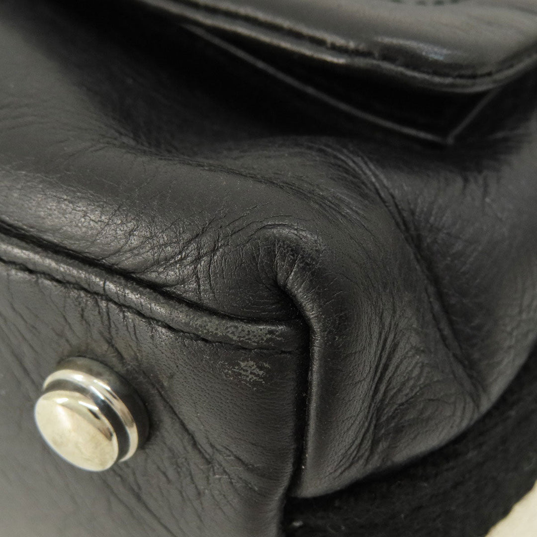 BALLY Shoulder Bag leather black Long shoulder mens(Unisex) Used Authentic