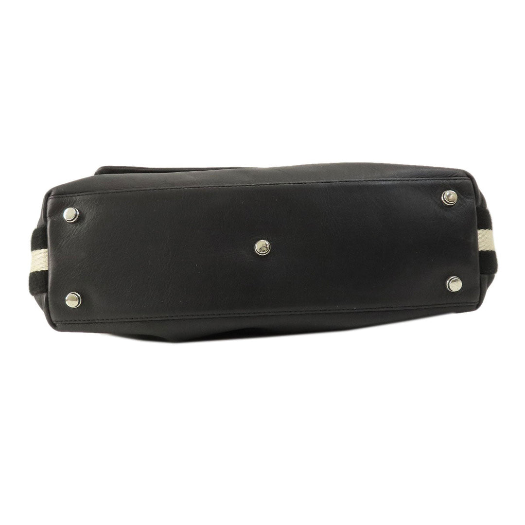 BALLY Shoulder Bag leather black Long shoulder mens(Unisex) Used Authentic