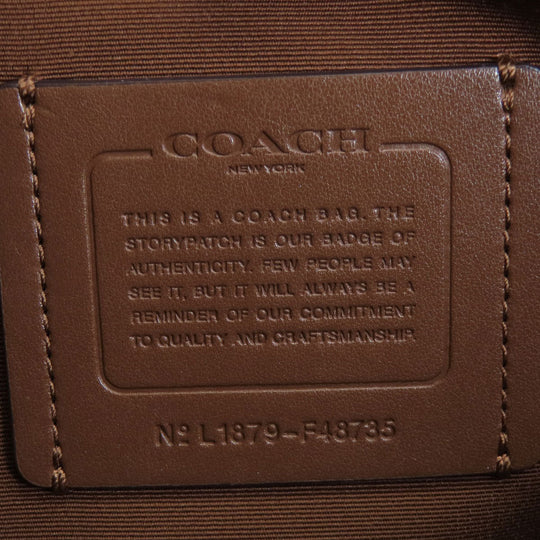 COACH Tote Bag F48735 PVC Brown logo signature Women Used Authentic