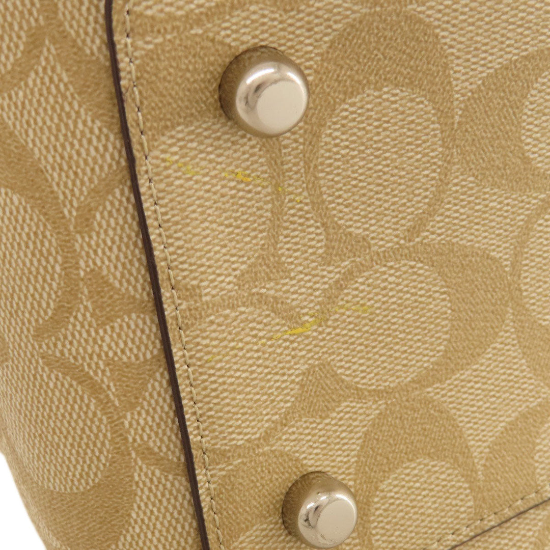 COACH Handbag F29683 PVC, Leather beige Signature 2WAY Women Used Authentic