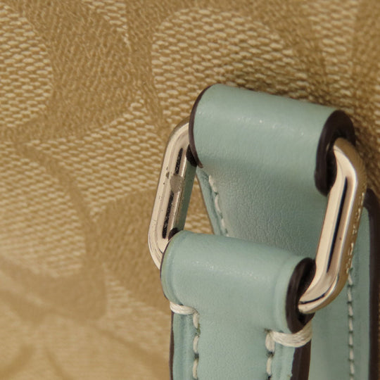 COACH Handbag F29683 PVC, Leather beige Signature 2WAY Women Used Authentic