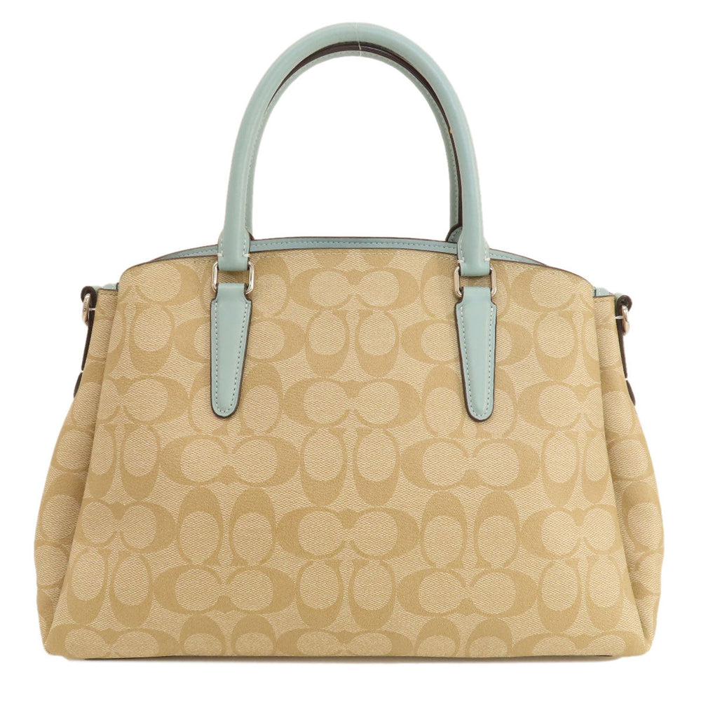 COACH Handbag F29683 PVC, Leather beige Signature 2WAY Women Used Authentic