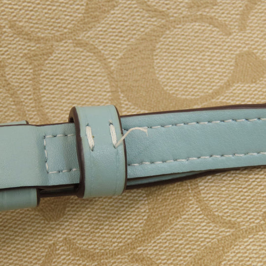 COACH Handbag F29683 PVC, Leather beige Signature 2WAY Women Used Authentic