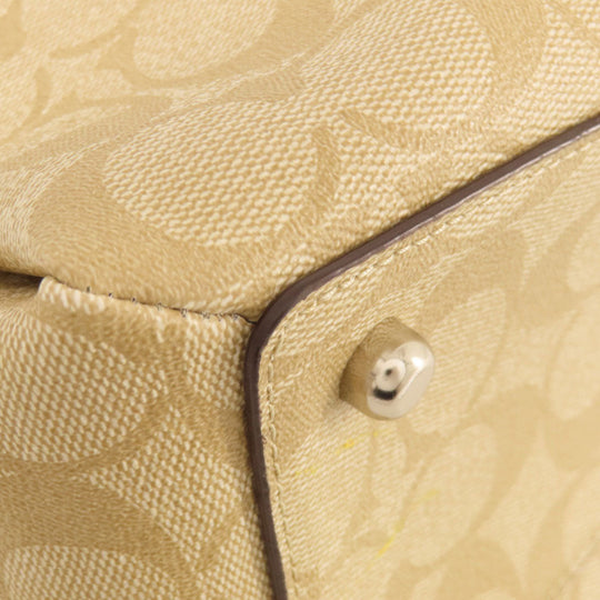 COACH Handbag F29683 PVC, Leather beige Signature 2WAY Women Used Authentic