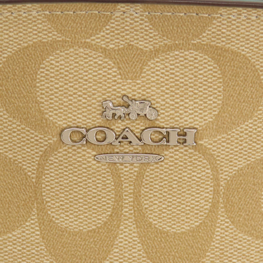 COACH Handbag F29683 PVC, Leather beige Signature 2WAY Women Used Authentic