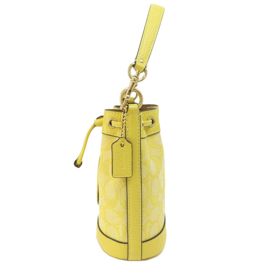 COACH Handbag C8322 canvas yellow Mini Dempsey Bucket Signature 2WAY
