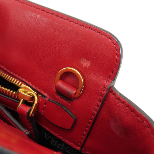 PRADA Handbag leather Red Saffiano 2WAY