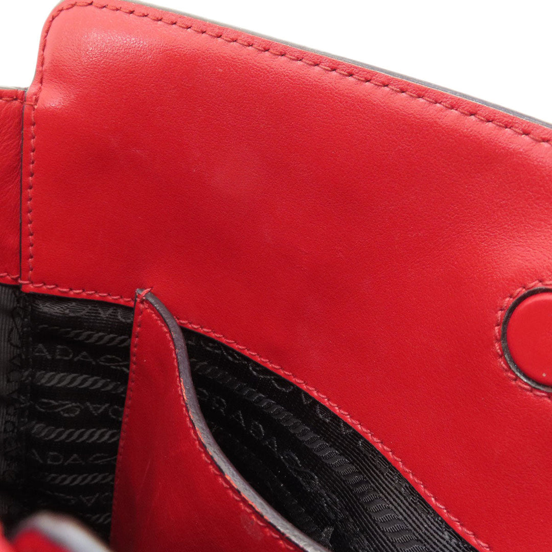 PRADA Handbag leather Red Saffiano 2WAY