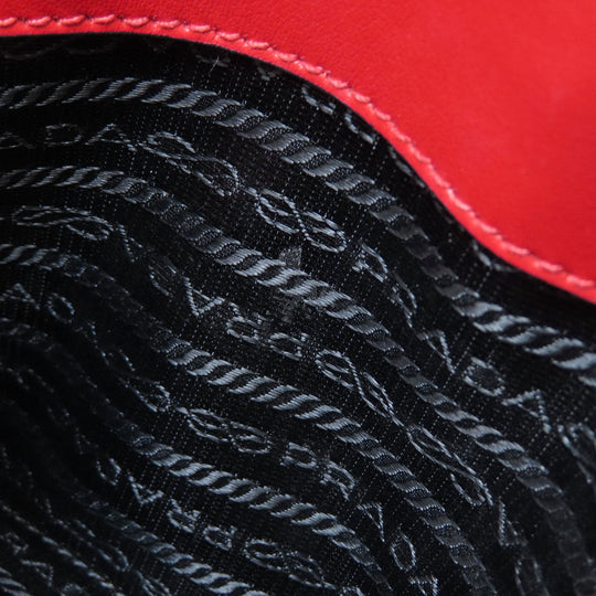 PRADA Handbag leather Red Saffiano 2WAY