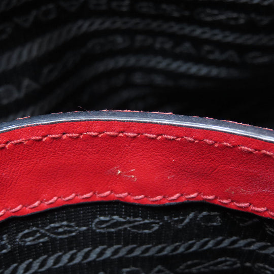 PRADA Handbag leather Red Saffiano 2WAY