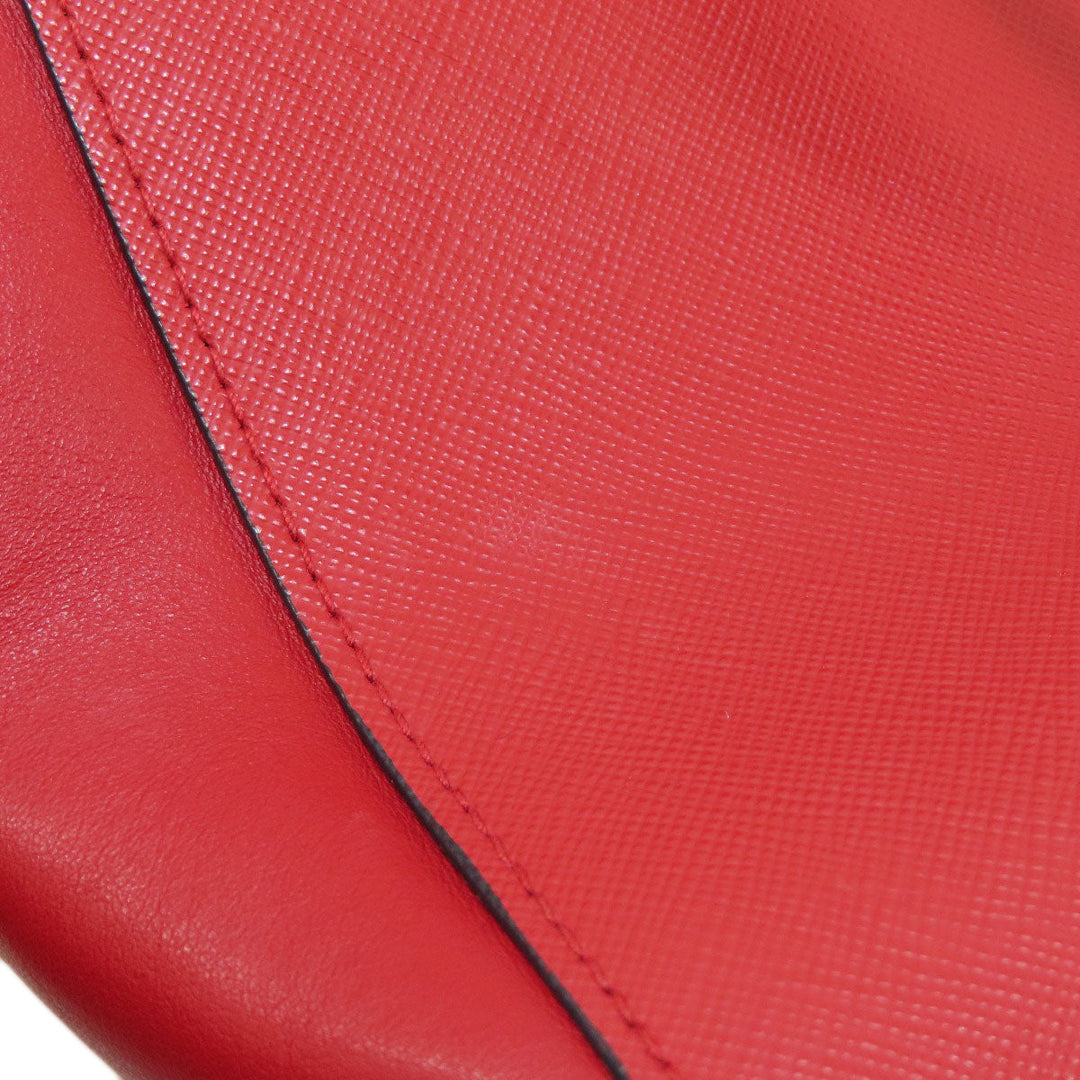 PRADA Handbag leather Red Saffiano 2WAY