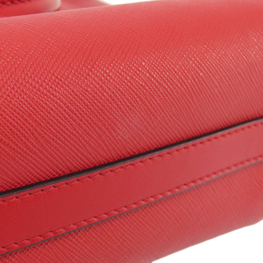 PRADA Handbag leather Red Saffiano 2WAY