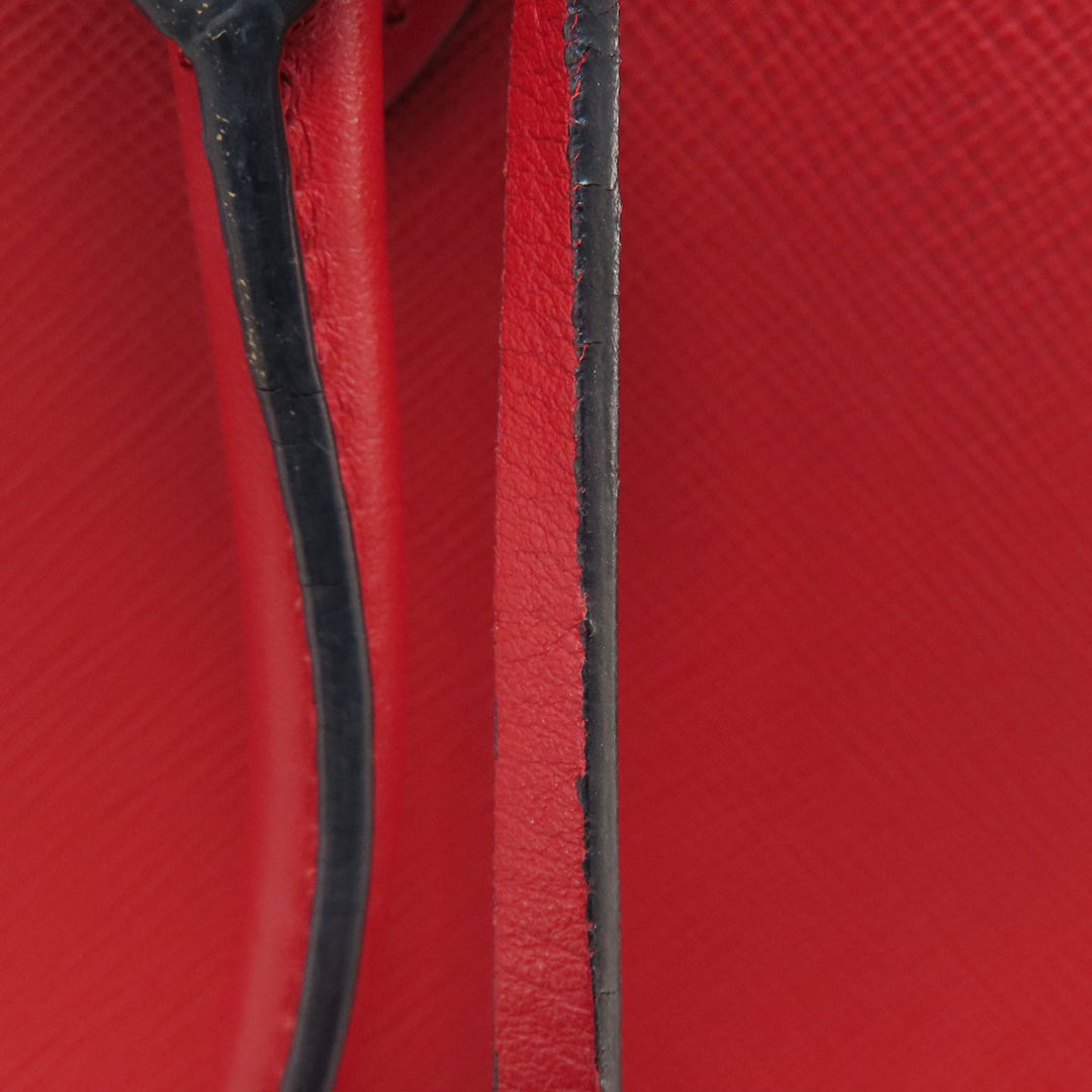 PRADA Handbag leather Red Saffiano 2WAY