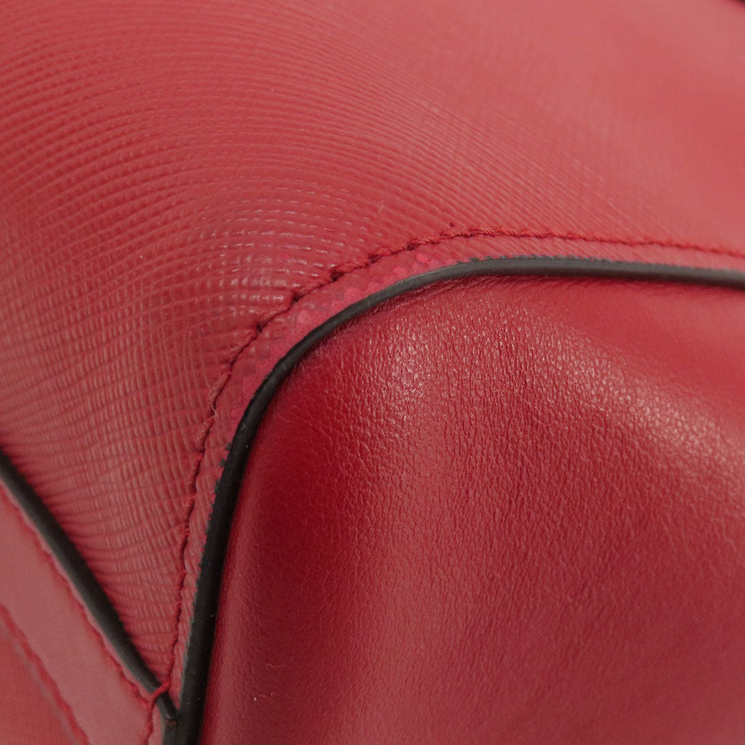 PRADA Handbag leather Red Saffiano 2WAY