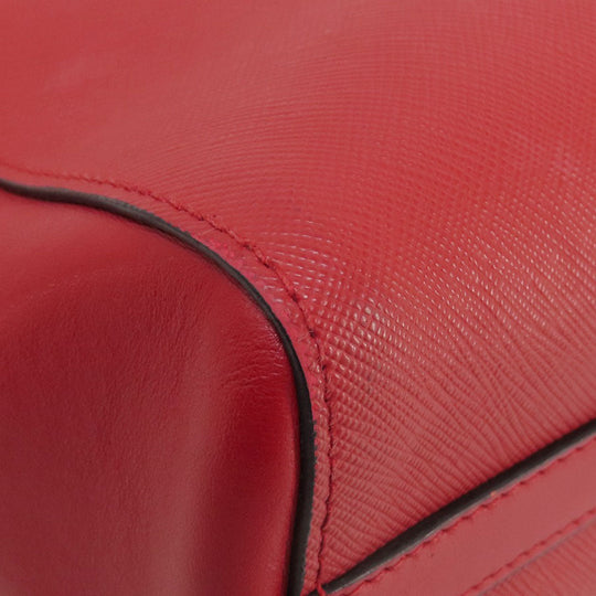 PRADA Handbag leather Red Saffiano 2WAY