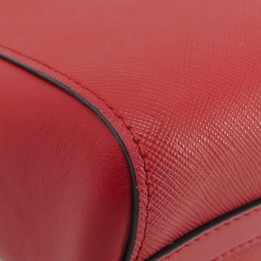 PRADA Handbag leather Red Saffiano 2WAY