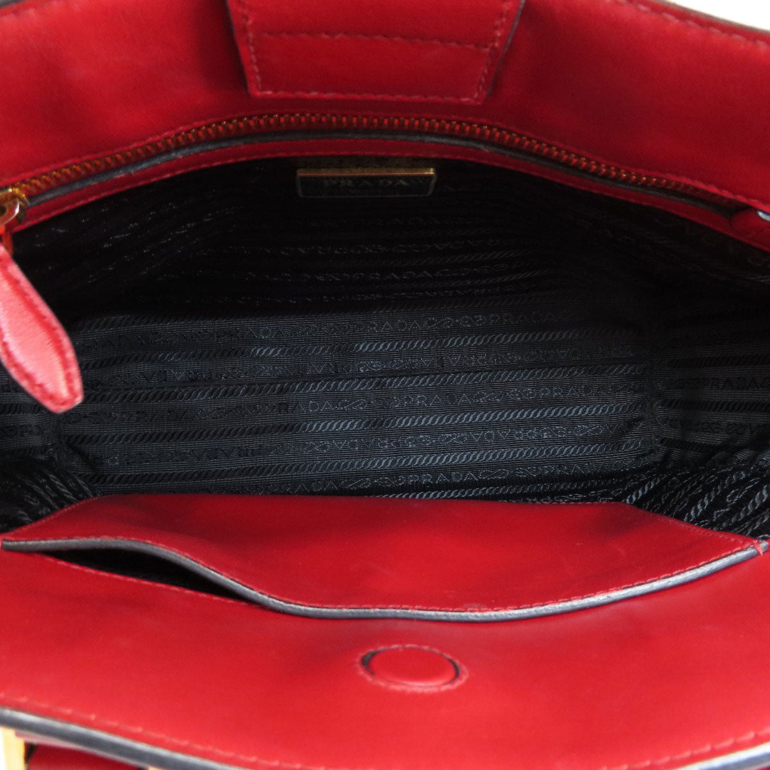 PRADA Handbag leather Red Saffiano 2WAY