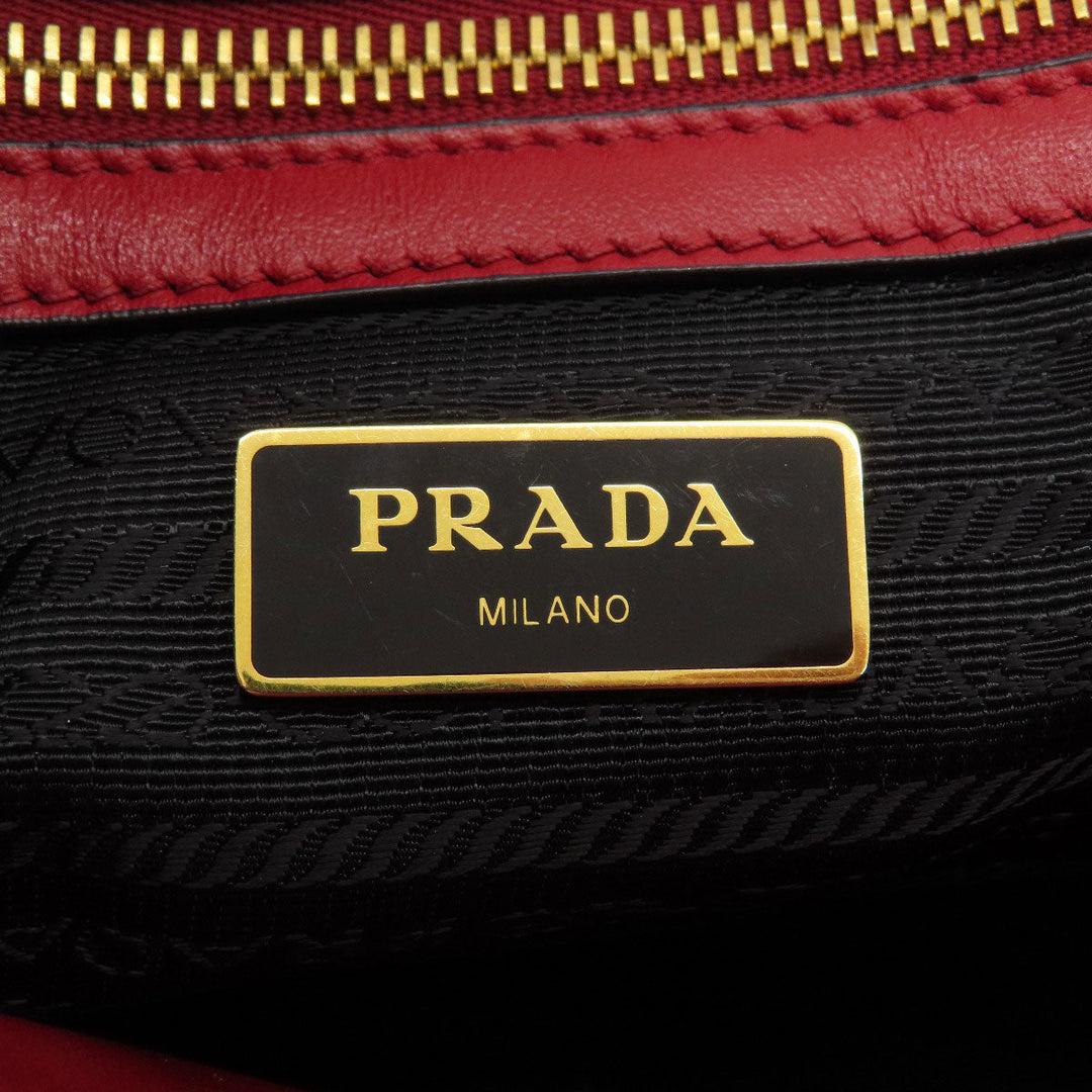PRADA Handbag leather Red Saffiano 2WAY
