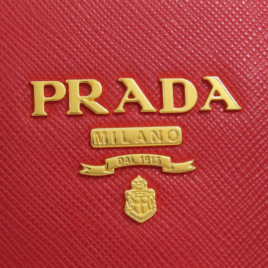 PRADA Handbag leather Red Saffiano 2WAY