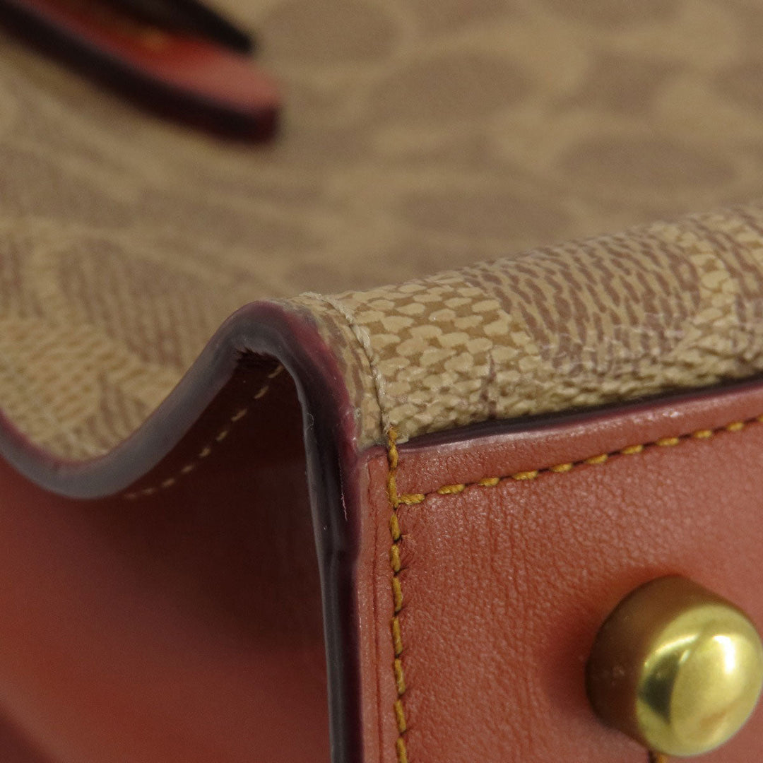 COACH Tote Bag 32749 PVC Brown Signature