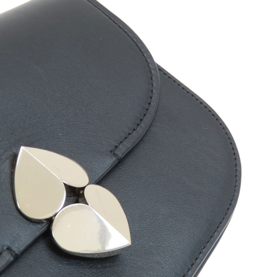 Kate Spade Shoulder Bag leather black Heart motif Women Used Authentic