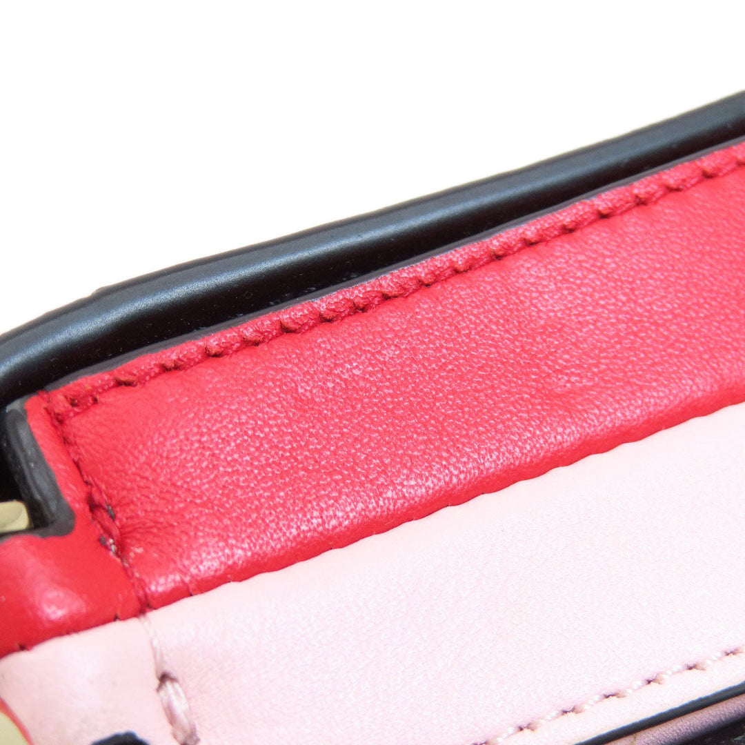 Kate Spade Shoulder Bag leather black Heart motif Women Used Authentic