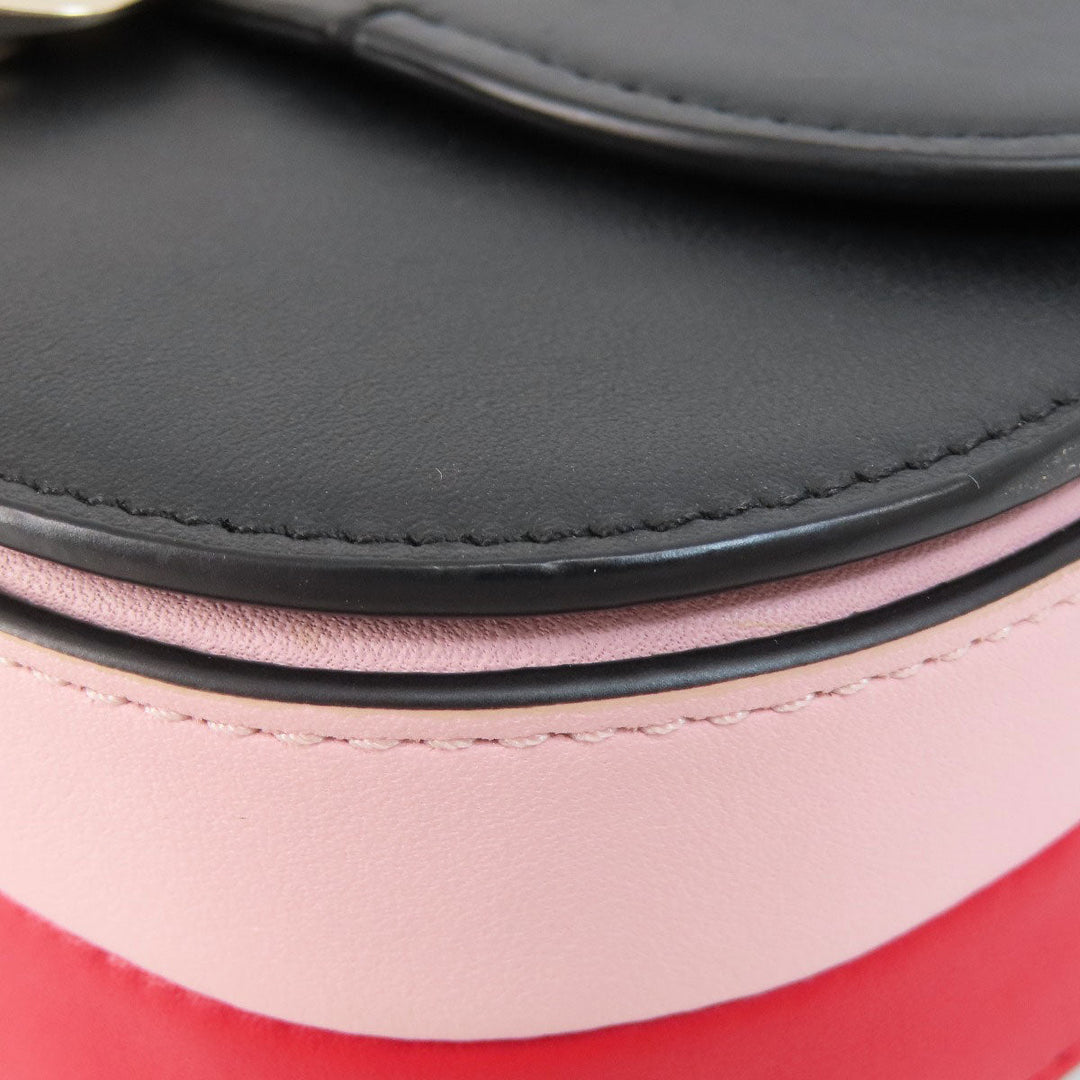 Kate Spade Shoulder Bag leather black Heart motif Women Used Authentic