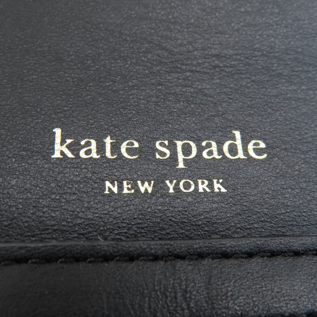 Kate Spade Shoulder Bag leather black Heart motif Women Used Authentic