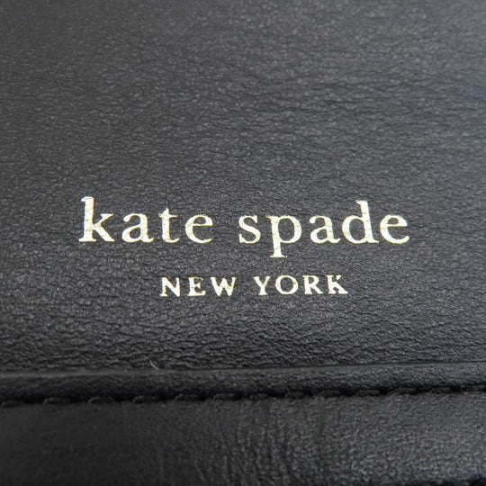 Kate Spade Shoulder Bag leather black Heart motif Women Used Authentic