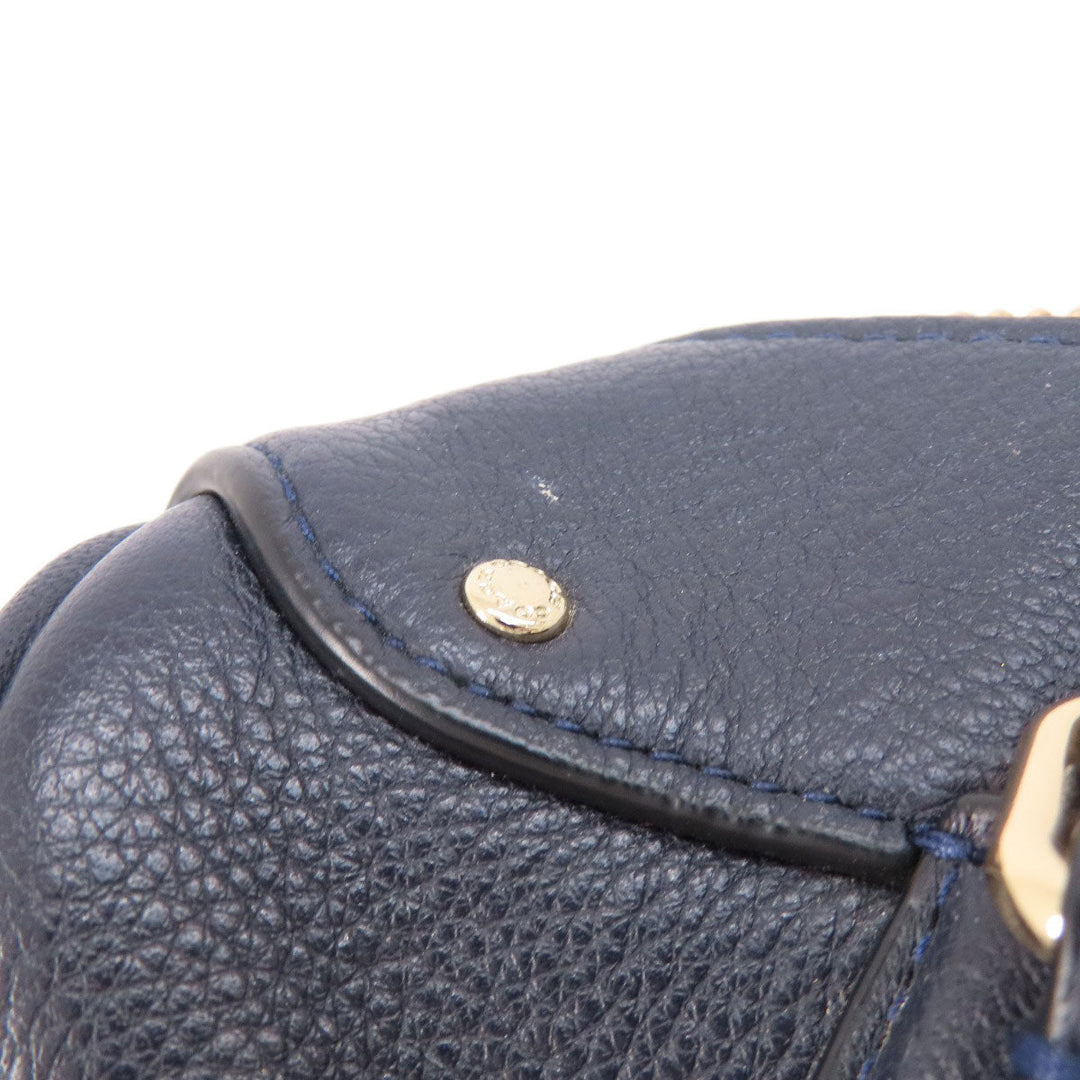 COACH Handbag F36677 leather Navy 2WAY Women Used Authentic