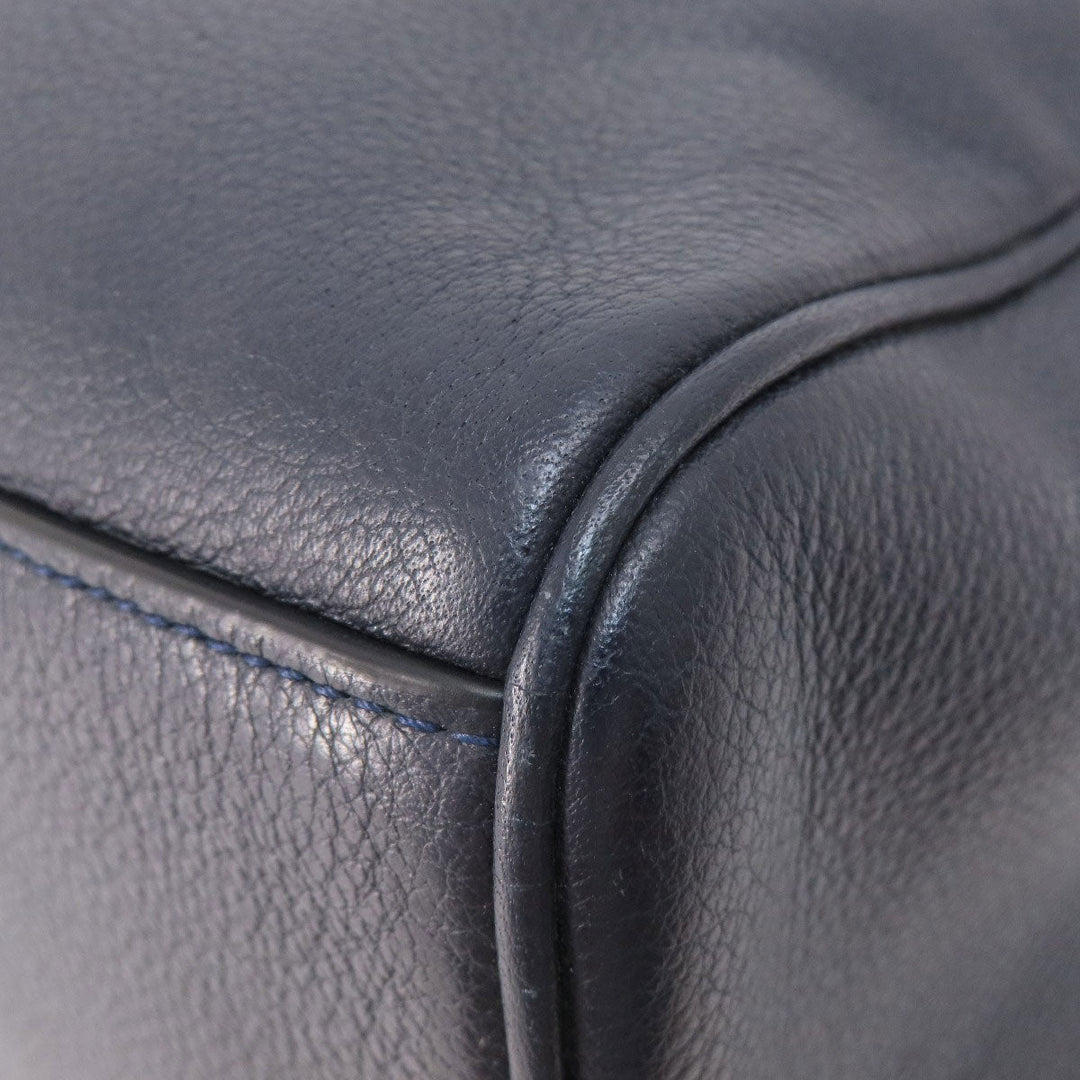 COACH Handbag F36677 leather Navy 2WAY Women Used Authentic