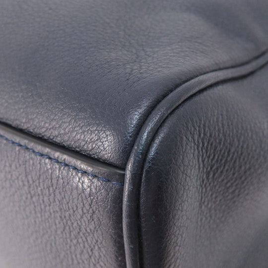 COACH Handbag F36677 leather Navy 2WAY Women Used Authentic