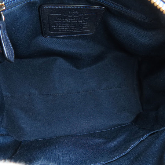 COACH Handbag F36677 leather Navy 2WAY Women Used Authentic