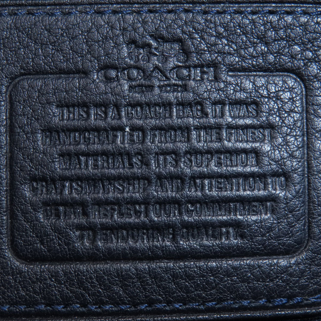 COACH Handbag F36677 leather Navy 2WAY Women Used Authentic