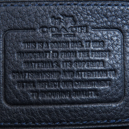 COACH Handbag F36677 leather Navy 2WAY Women Used Authentic