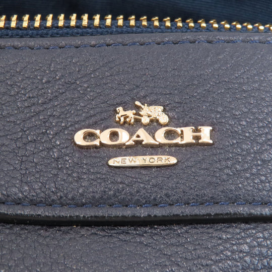 COACH Handbag F36677 leather Navy 2WAY Women Used Authentic