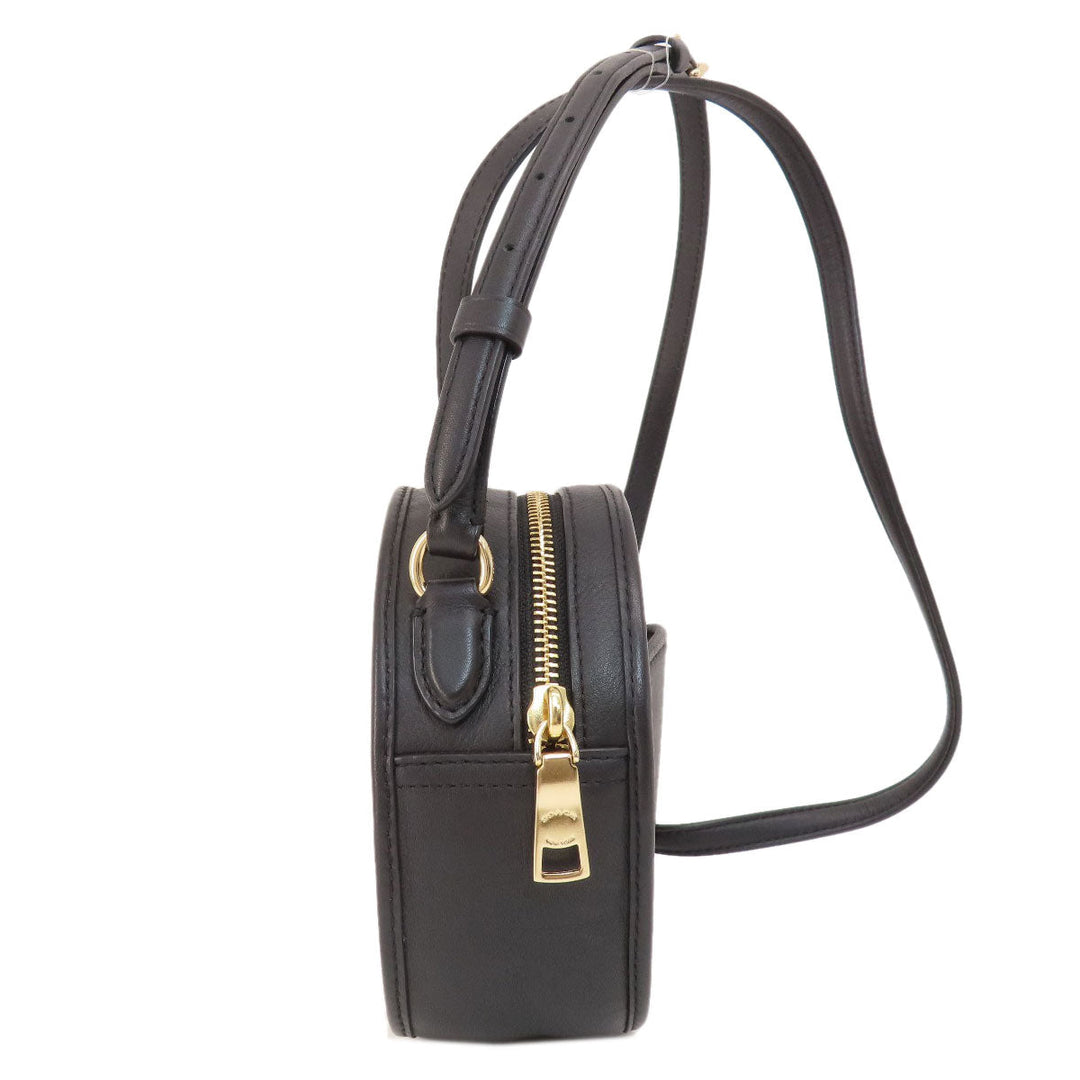 COACH Shoulder Bag F27971 leather black logo Women Used Authentic