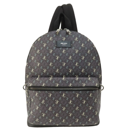 JIMMY CHOO Backpack leather gray logo