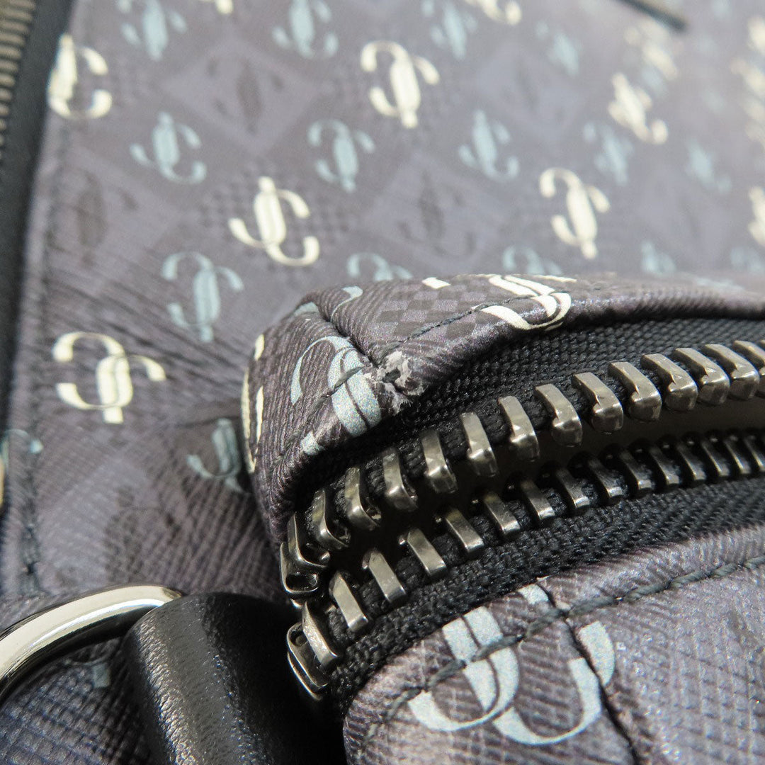 JIMMY CHOO Backpack leather gray logo