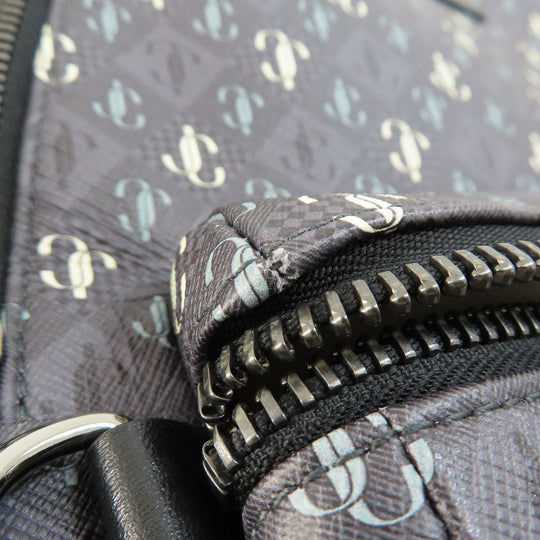 JIMMY CHOO Backpack leather gray logo