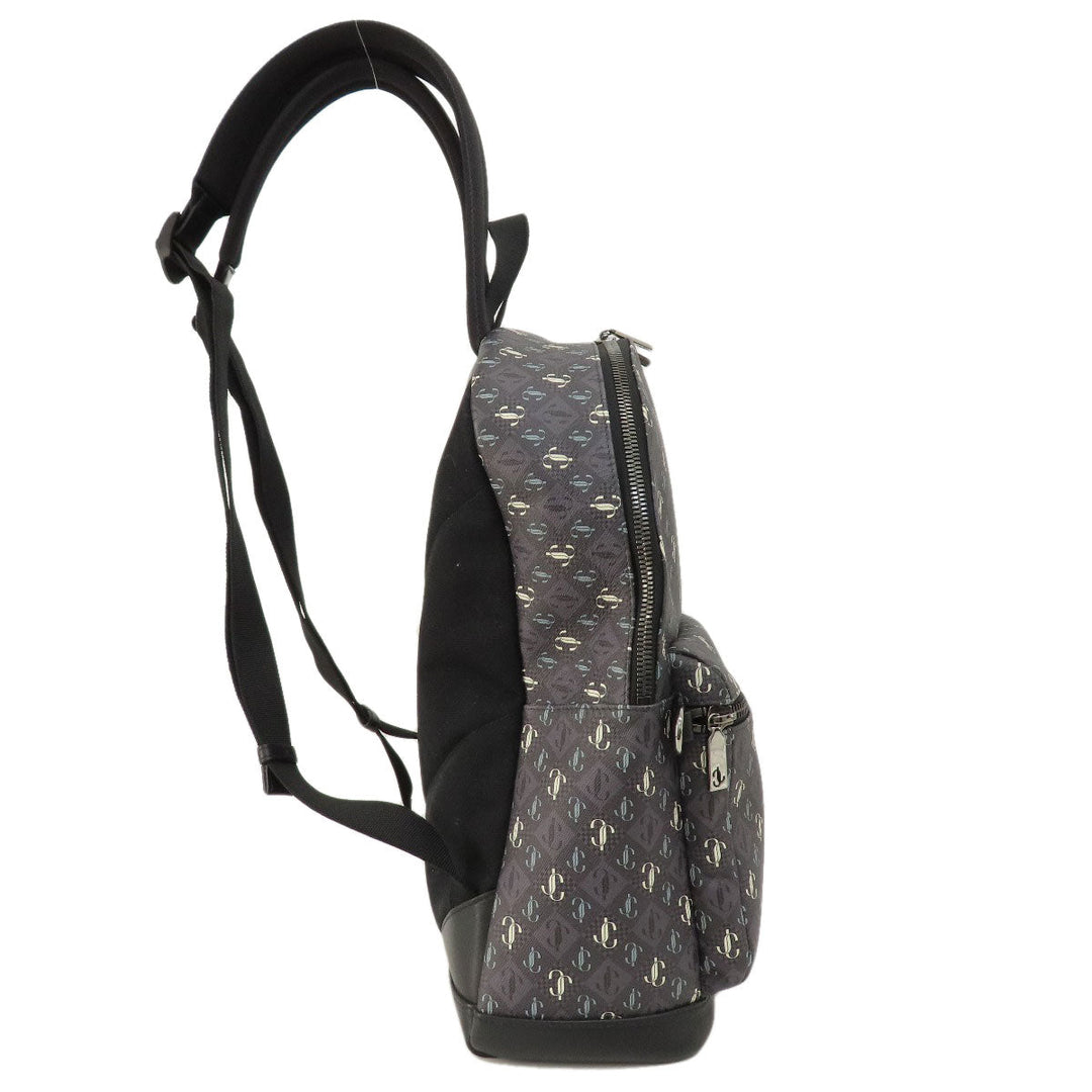 JIMMY CHOO Backpack leather gray logo