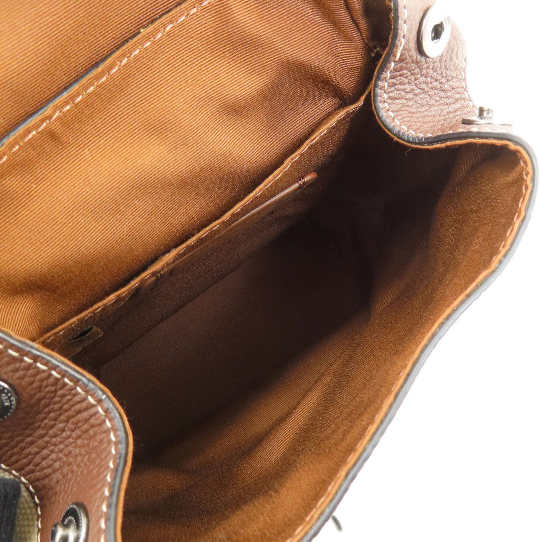 COACH Sling bag CH074 Canvas, Leather Brown Padson Small Women Used Authentic