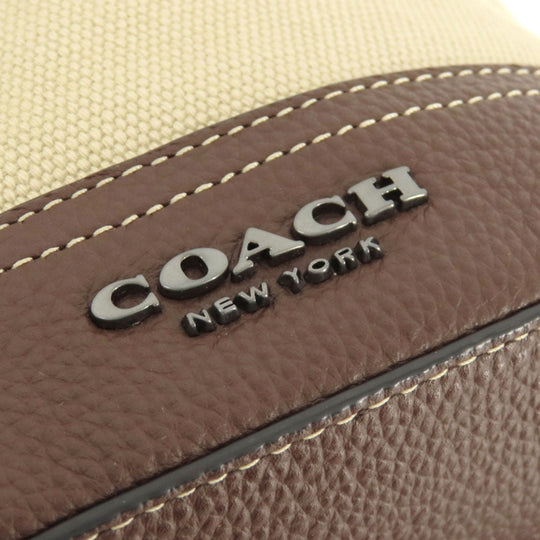 COACH Sling bag CH074 Canvas, Leather Brown Padson Small Women Used Authentic