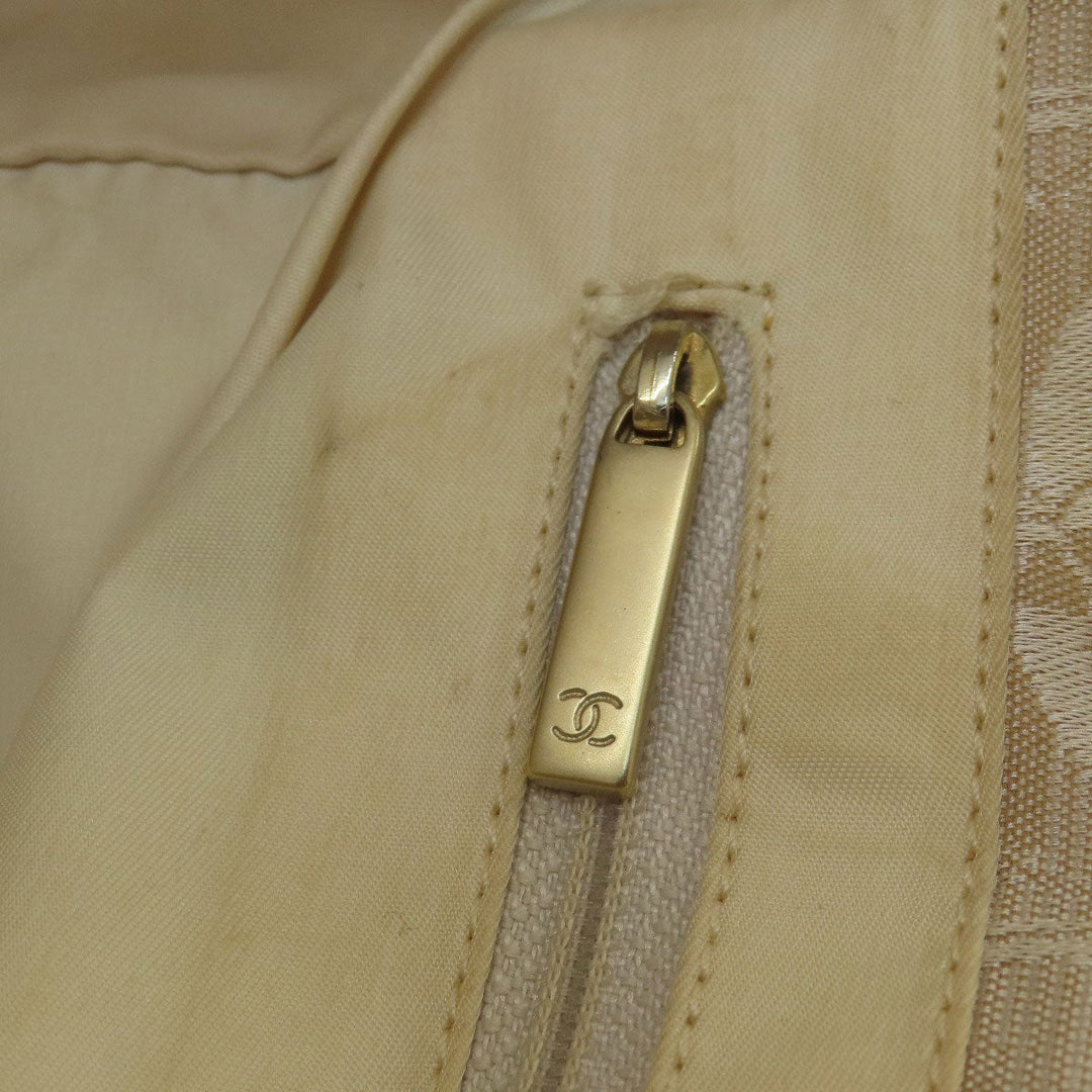 CHANEL Tote Bag Nylon jacquard beige New Travel Line MM