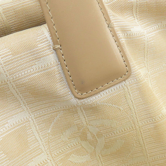 CHANEL Tote Bag Nylon jacquard beige New Travel Line MM