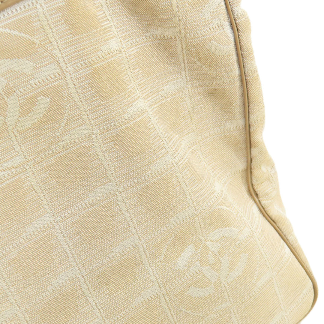 CHANEL Tote Bag Nylon jacquard beige New Travel Line MM