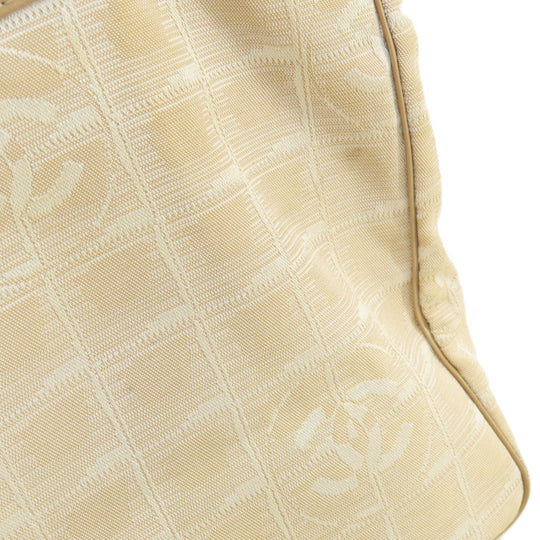 CHANEL Tote Bag Nylon jacquard beige New Travel Line MM